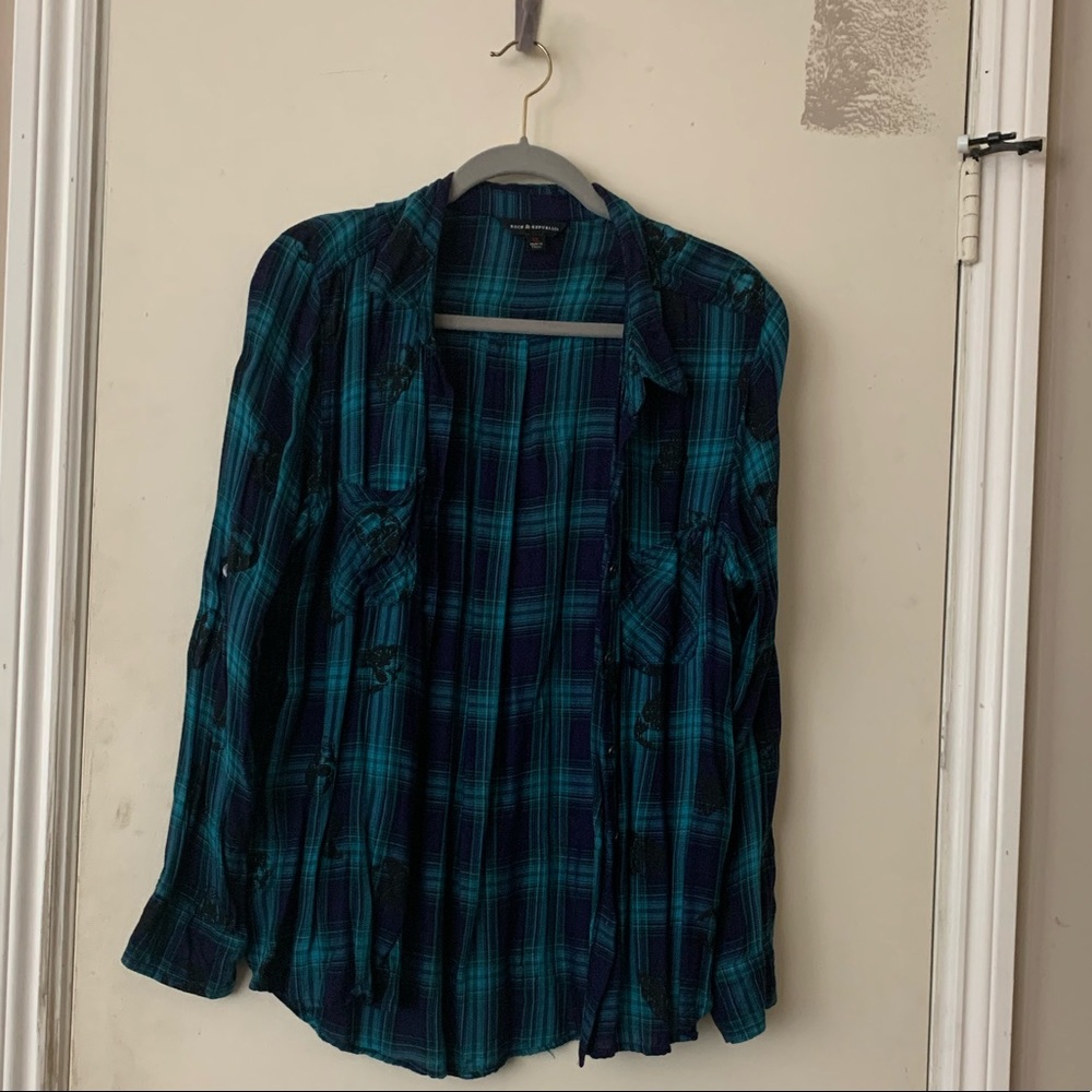Dark blue flannel